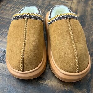 Cozy Tan Suede Women’s  Slippers